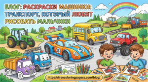 Раскраски машинки транспорт, который любят рисовать мальчики