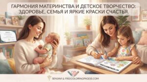 Гармония материнства и детское творчество почему здоровье женщины и раскраски важны для будущего семьи