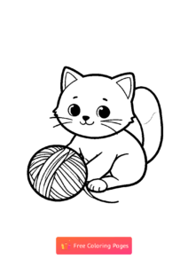 милый котик играет с клубком 3