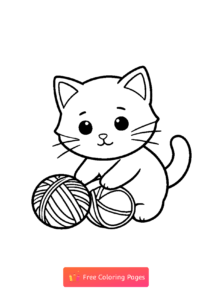 милый котик играет с клубком 4