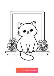 милый котик сидит на подоконнике 2