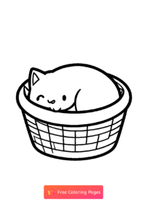 милый котик спит в корзинке 1
