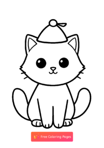 милый котик в шапочке 1