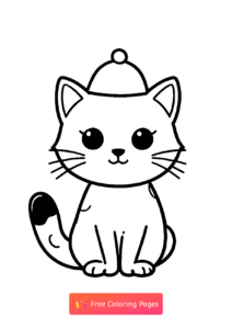 милый котик в шапочке 2